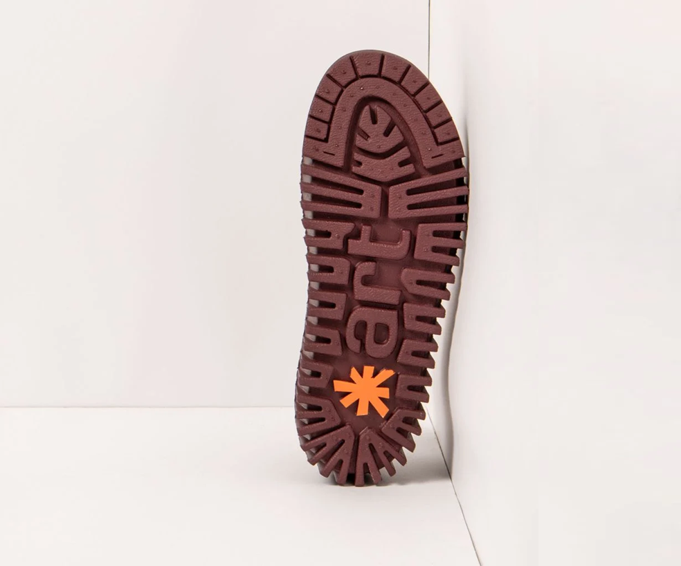 BRIGHTON 1535 BURGUNDY LEATHER SNEAKERS