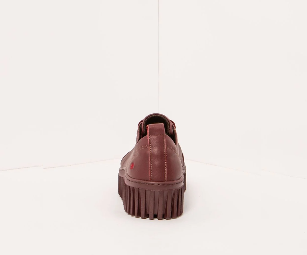 BRIGHTON 1535 BURGUNDY LEATHER SNEAKERS