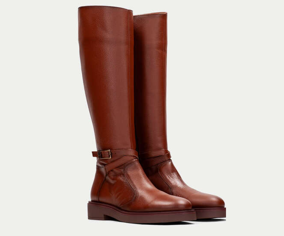 BROOKLYN HI243616 TAN LEATHER LONG BOOTS