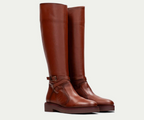 BROOKLYN HI243616 TAN LEATHER LONG BOOTS