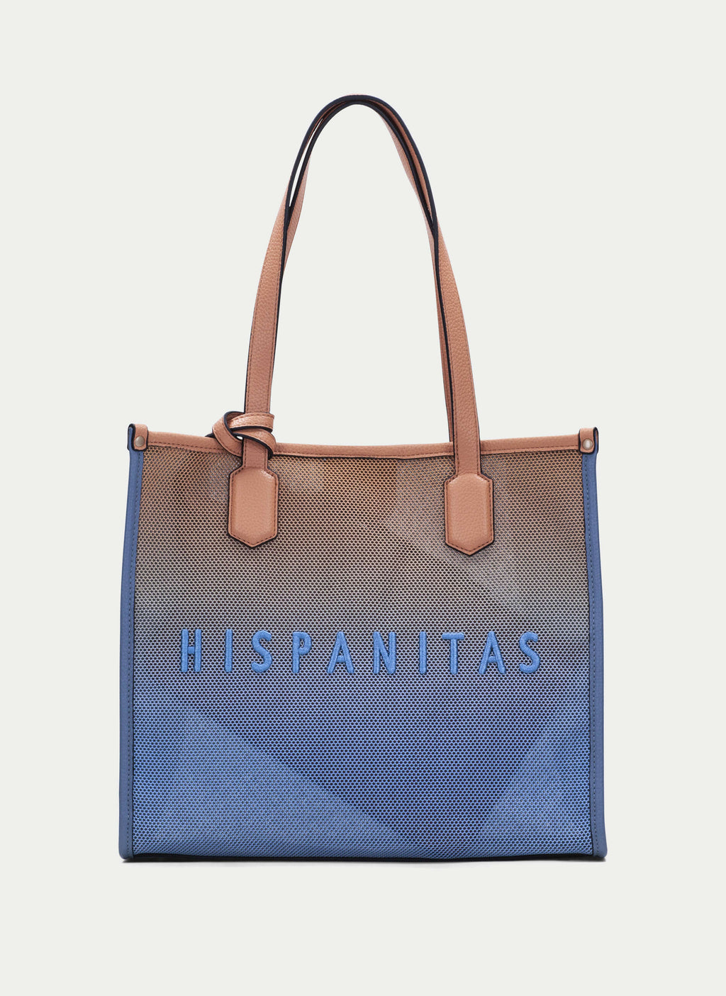 BOLSOS BV243239 PEACH & BLUE MESH SHOPPER BAG
