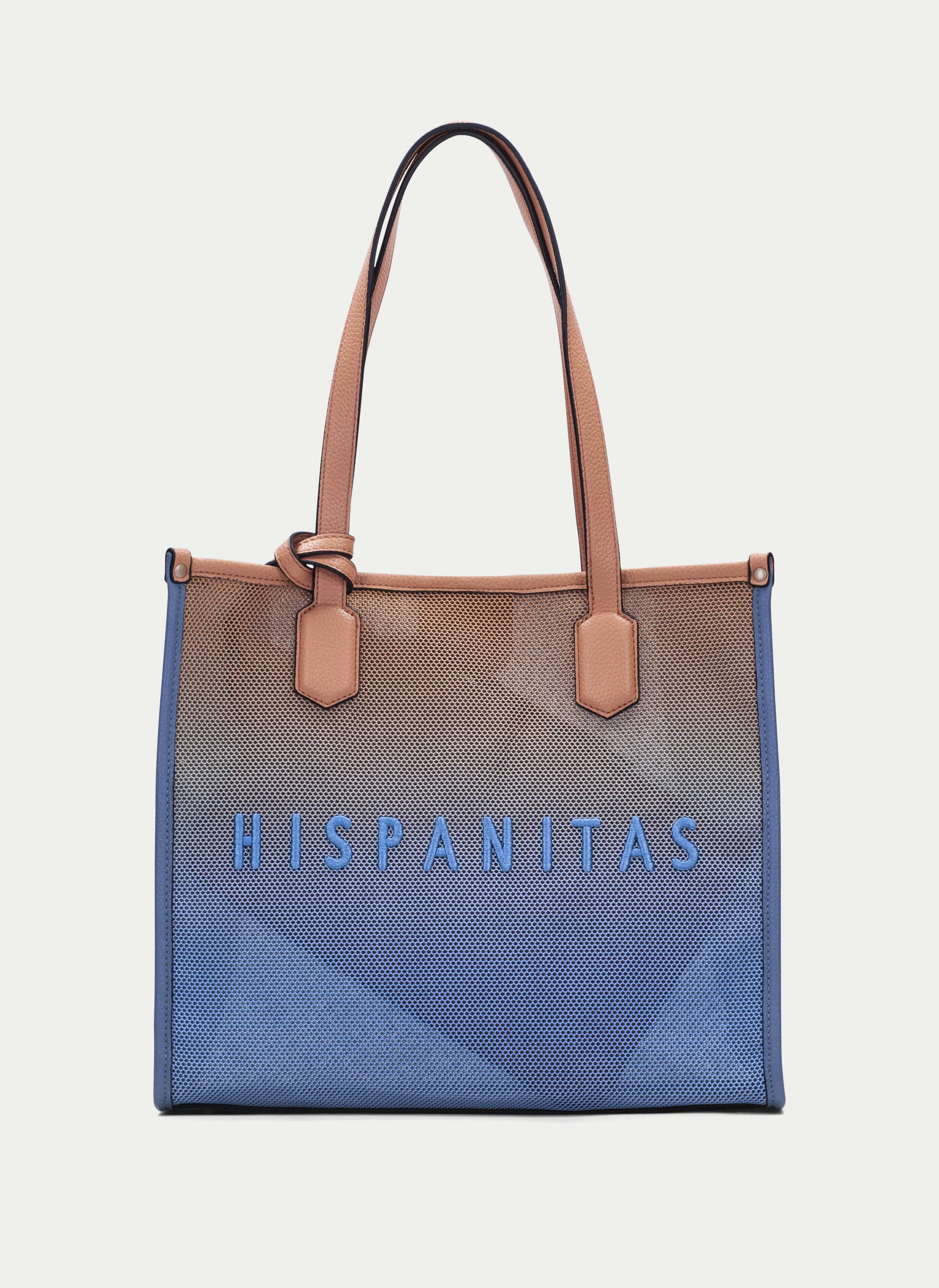 BOLSOS BV243239 PEACH & BLUE MESH SHOPPER BAG