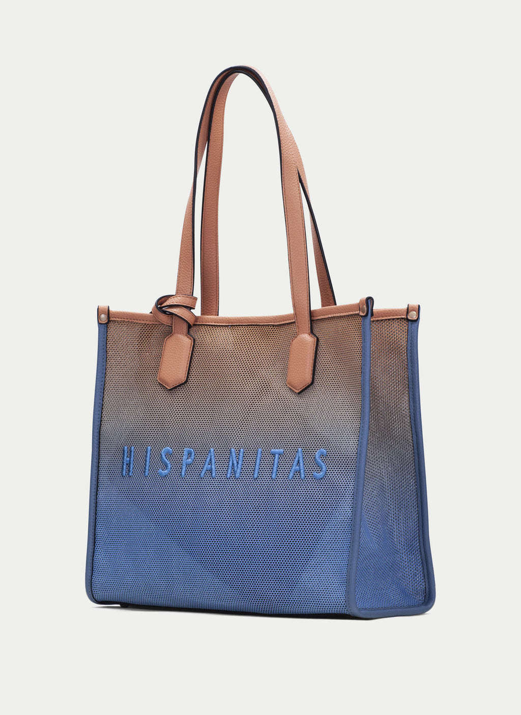 BOLSOS BV243239 PEACH & BLUE MESH SHOPPER BAG