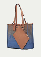 BOLSOS BV243239 PEACH & BLUE MESH SHOPPER BAG