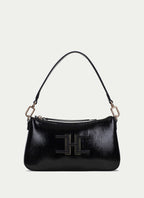 BOLSOS BV243245 PATENT BLACK HOBO BAG