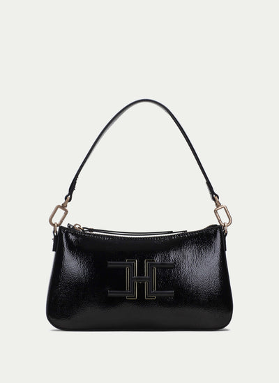 BOLSOS BV243245 PATENT BLACK HOBO BAG