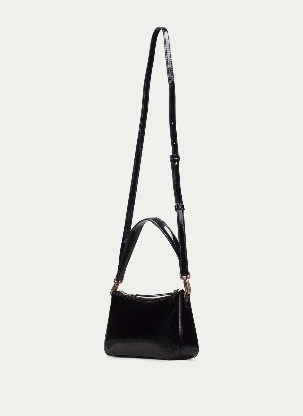 BOLSOS BV243245 PATENT BLACK HOBO BAG