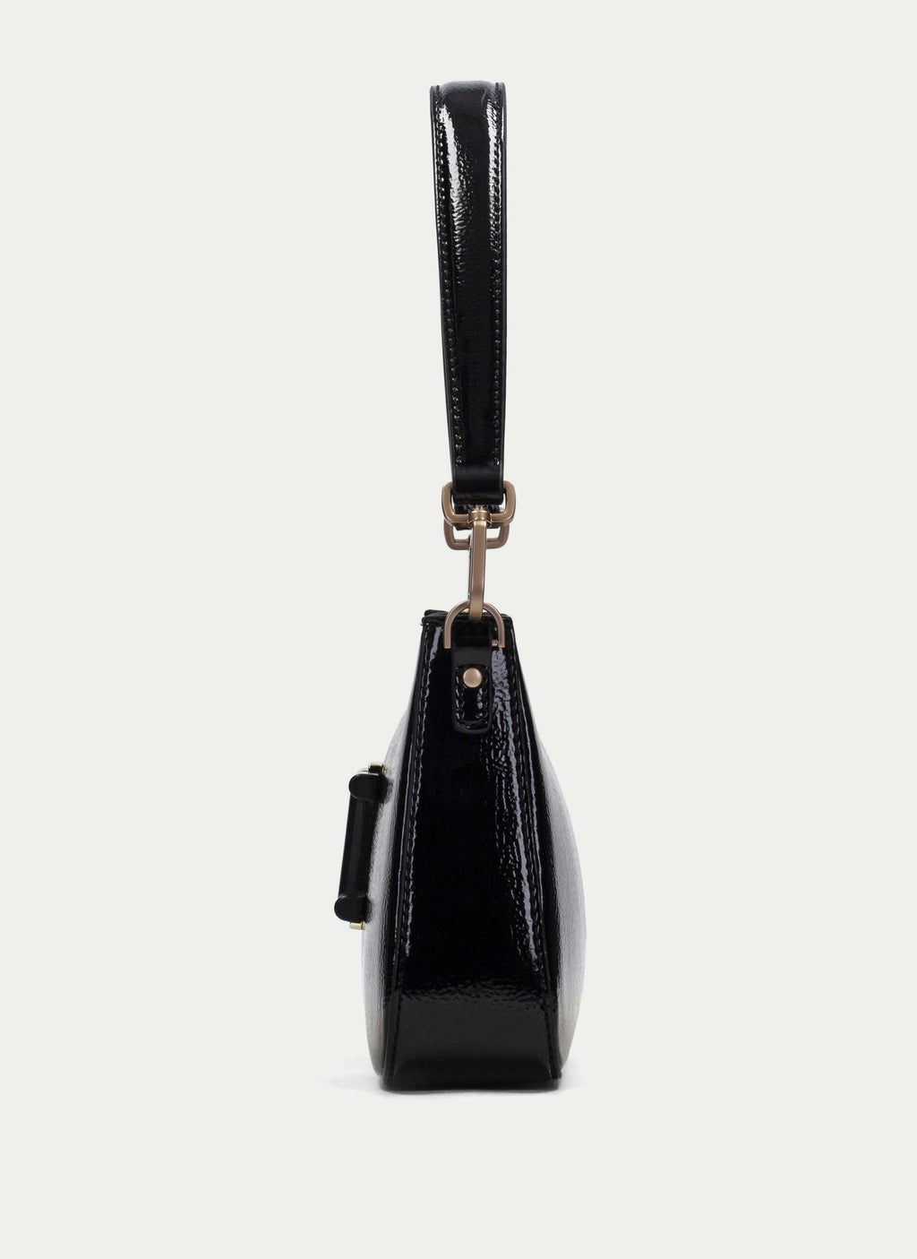 BOLSOS BV243245 PATENT BLACK HOBO BAG
