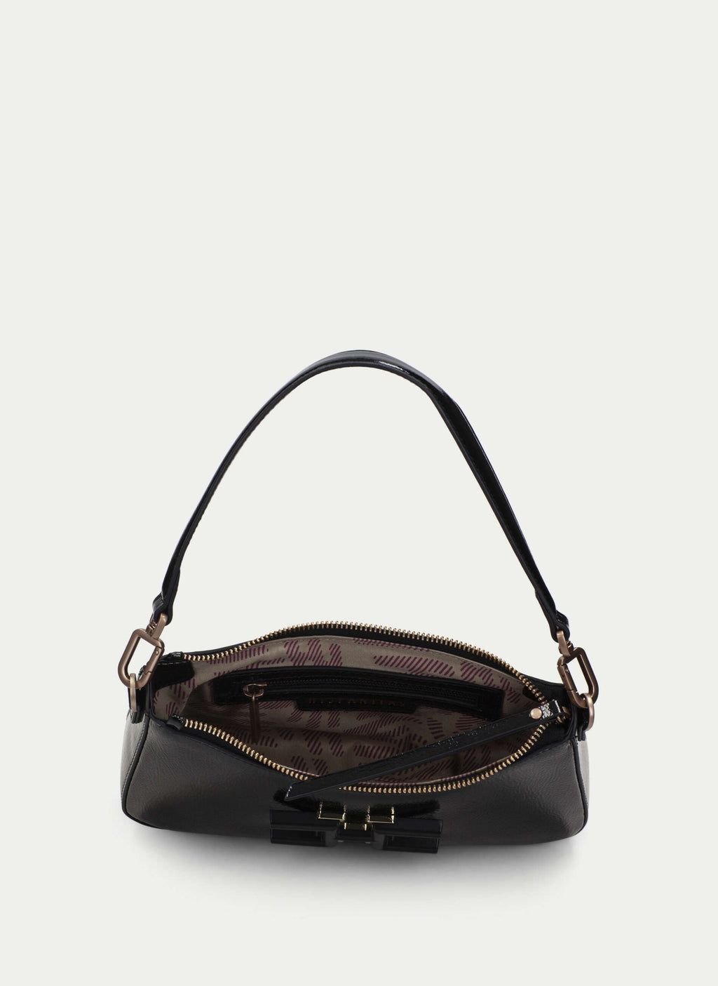 BOLSOS BV243245 PATENT BLACK HOBO BAG