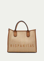 BOLSOS BV253833 TAN RAFIA SHOPPER BAG