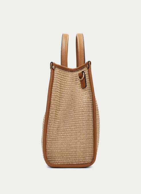 BOLSOS BV253833 TAN RAFIA SHOPPER BAG
