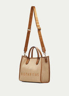 BOLSOS BV253833 TAN RAFIA SHOPPER BAG