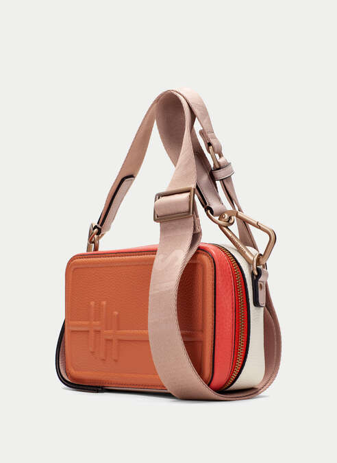 BOLSOS BV253979 ORANGE & RED COMPACT CROSS-BODY BAG