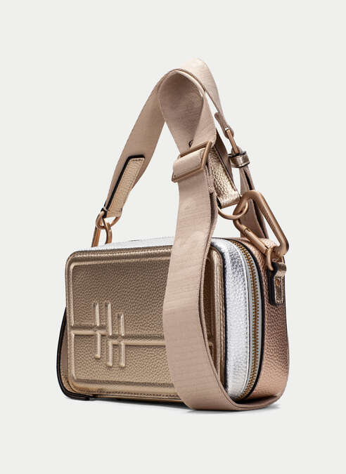 BOLSOS BV253979 GOLD & SILVER COMPACT CROSS BODY BAG
