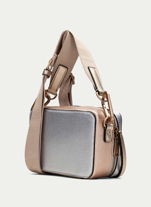 BOLSOS BV253979 GOLD & SILVER COMPACT CROSS BODY BAG
