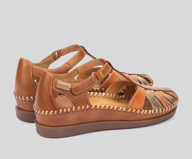 CADAQUES W8K-0705 TAN LEATHER WEDGE SANDAL