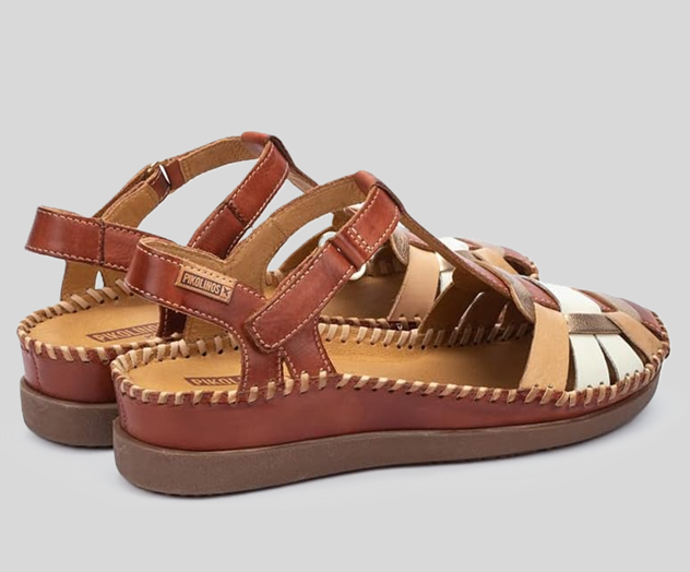 CADAQUES W8K-0965 BROWN FISHERMAN'S WEDGE SANDALS