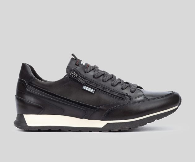 CAMBIL M5N-6237 MEN'S BLACK LEATHER SNEAKER