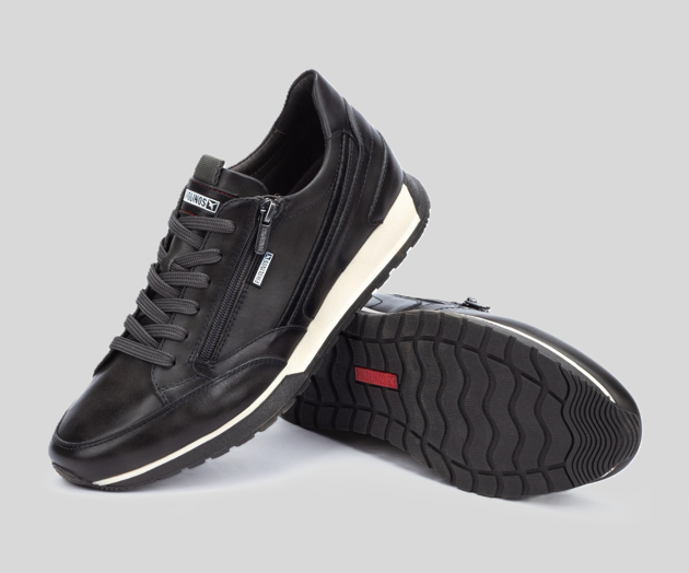 CAMBIL M5N-6237 MEN'S BLACK LEATHER SNEAKER