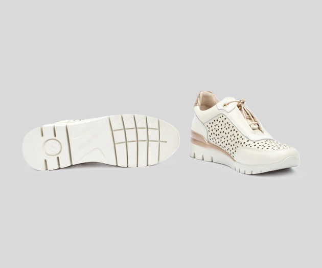 CANTABRIA W4R-6584 CREAM LEATHER SNEAKERS