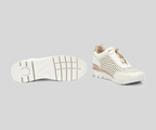 CANTABRIA W4R-6584 CREAM LEATHER SNEAKERS