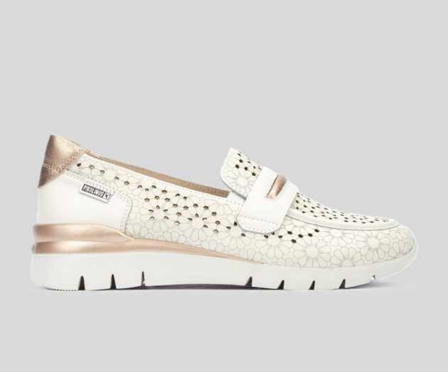 CANTABRIA W4R-6518 CREAM LEATHER MOCCASIN