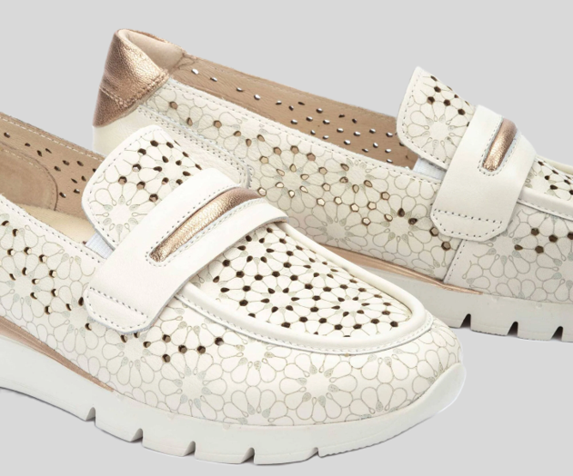 CANTABRIA W4R-6518 CREAM LEATHER MOCCASIN