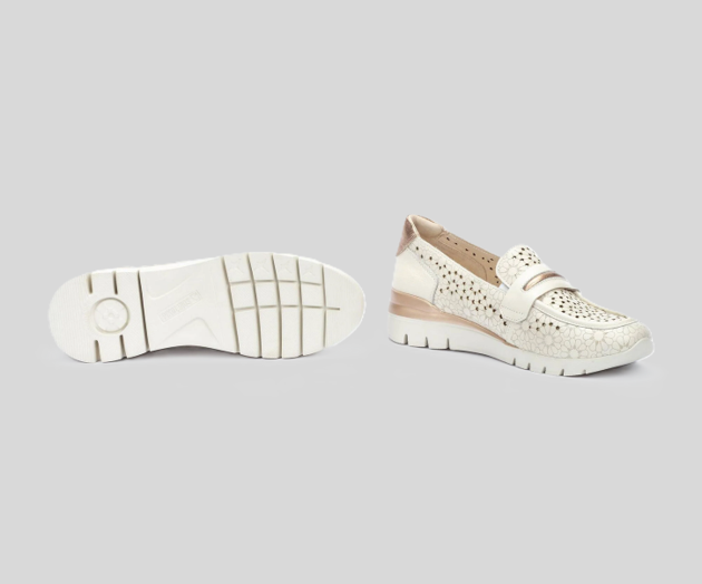 CANTABRIA W4R-6518 CREAM LEATHER MOCCASIN