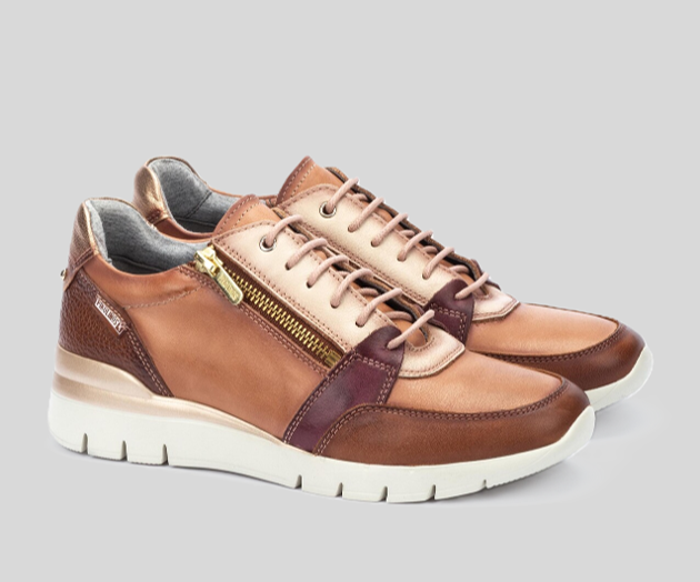 CANTABRIA W4R-6718 BROWN & TAN LEATHER SNEAKER
