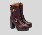 CERVERA W1J-8791 DARK BROWN LEATHER MID CALF BOOTS