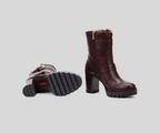 CERVERA W1J-8791 DARK BROWN LEATHER MID CALF BOOTS