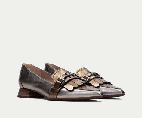 DALI CHI243573 SILVER & GOLD POINTED TOE BALLERINA
