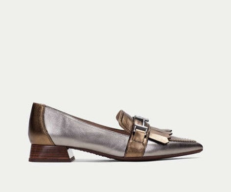 DALI CHI243573 SILVER & GOLD POINTED TOE BALLERINA