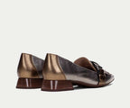 DALI CHI243573 SILVER & GOLD POINTED TOE BALLERINA