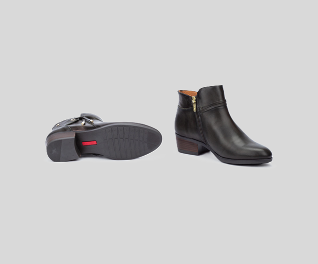 PIKOLINOS SAMPLE - DAROCA W1U-8505 GREEN LEATHER ANKLE BOOTS