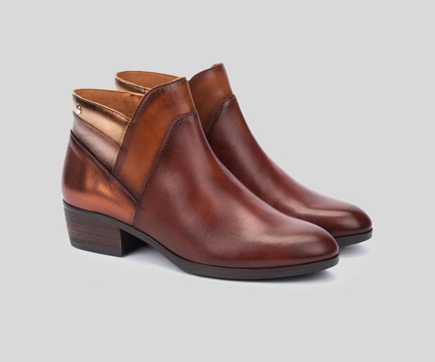 DAROCA W1U-8732 DARK BROWN LEATHER ANKLE BOOTS