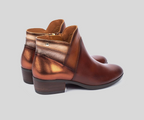 DAROCA W1U-8732 DARK BROWN LEATHER ANKLE BOOTS