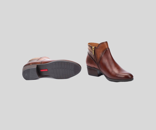DAROCA W1U-8732 DARK BROWN LEATHER ANKLE BOOTS