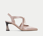 DALIA HV232641 CREAM PATENT HEEL