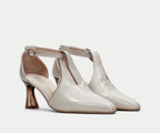 DALIA HV232832 CREAM PATENT LEATHER HEEL