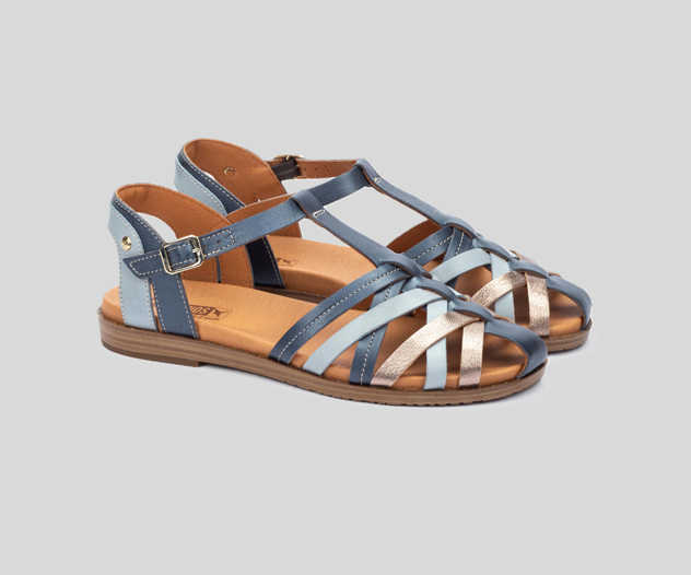 FORMENTERA W8Q-0803C NAVY & BLUE LEATHER SANDALS
