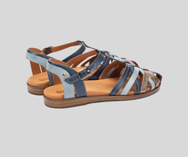 FORMENTERA W8Q-0803C NAVY & BLUE LEATHER SANDALS