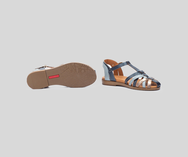 FORMENTERA W8Q-0803C NAVY & BLUE LEATHER SANDALS