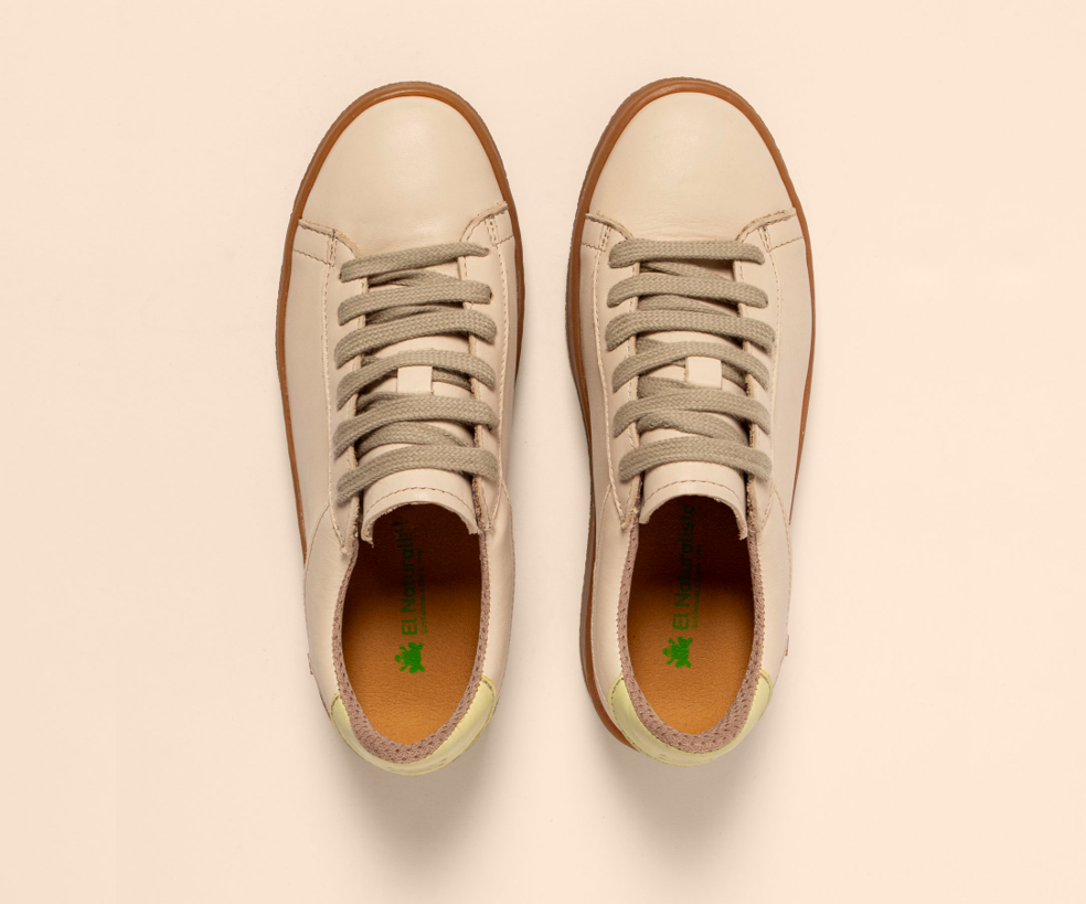 GEO N5848 CREAM LEATHER SNEAKER