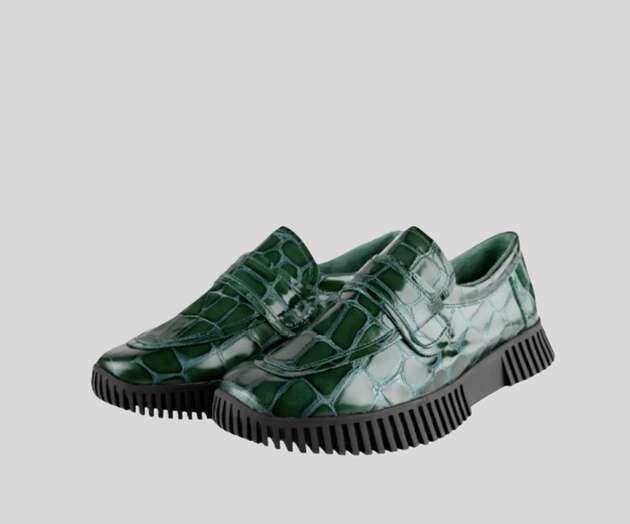 HAVOCK GREEN ALIGATOR PATENT LEATHER LOAFER