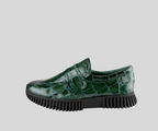 HAVOCK GREEN ALIGATOR PATENT LEATHER LOAFER