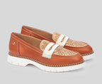 HENARES W1A-3864 ORANGE LEATHER MOCCASIN