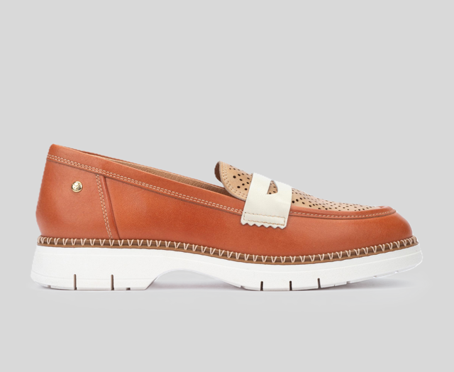 HENARES W1A-3864 ORANGE LEATHER MOCCASIN