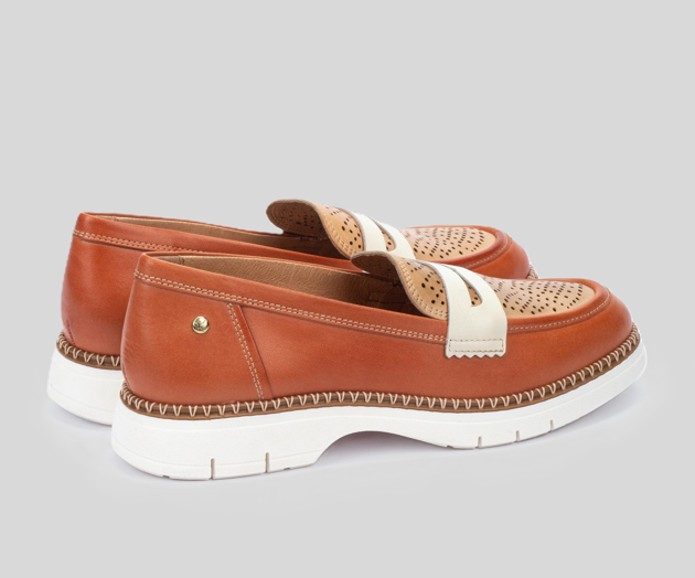 HENARES W1A-3864 ORANGE LEATHER MOCCASIN