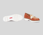 HENARES W1A-3864 ORANGE LEATHER MOCCASIN